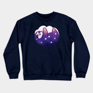 Night sloth galaxy constellation cloud pillow stars Crewneck Sweatshirt